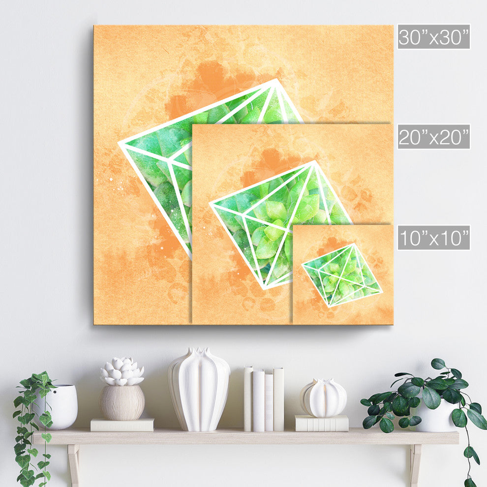 Ready2HangArt 'Crystal Terrarium' Wrapped Canvas Succulent Wall Art, 10"x10"