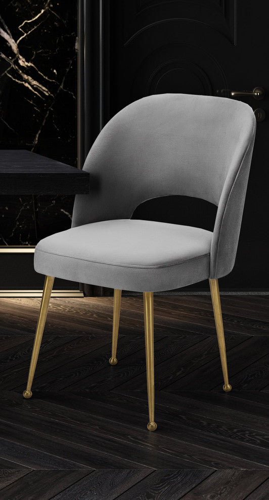 Swell Velvet Chair, Light Gray