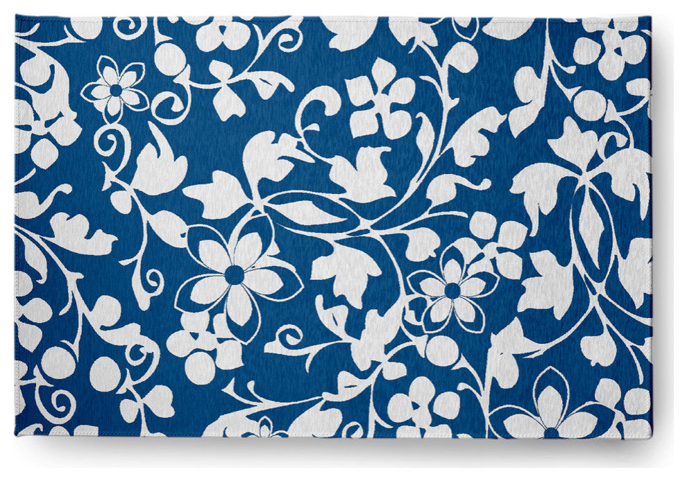 Evelyn Spring Chenille Rug, Dark Cobalt Blue, 4'x6'