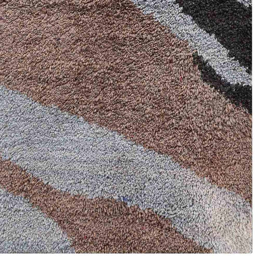 Hand Knotted Silk Area Rug Abstract Multicolor