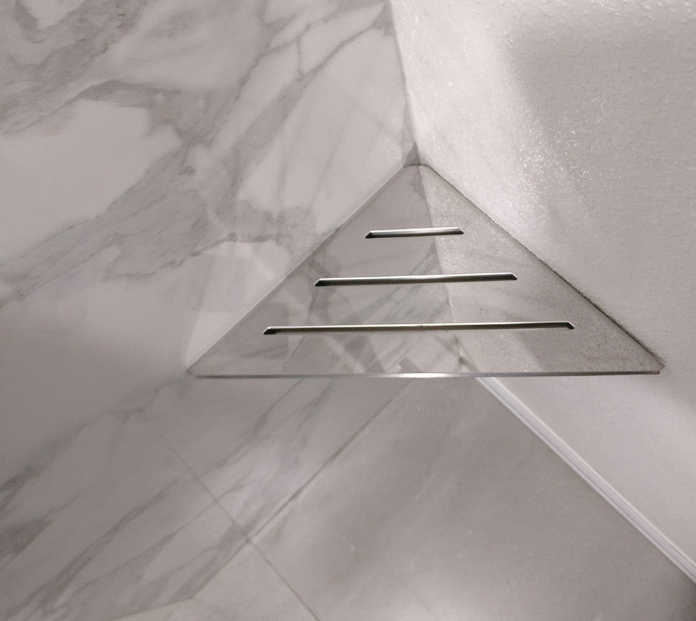 SereneDrains 316 Stainless Steel Shower Bathroom Corner Shelf Triangle - Thumbnail 3