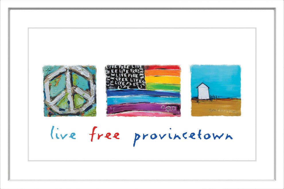 "Live Free Provincetown" Painting Print in Frame by Tori Campisi