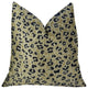 Cheetah Spots Cream and Black Handmade Luxury Pillow, 22"x22"