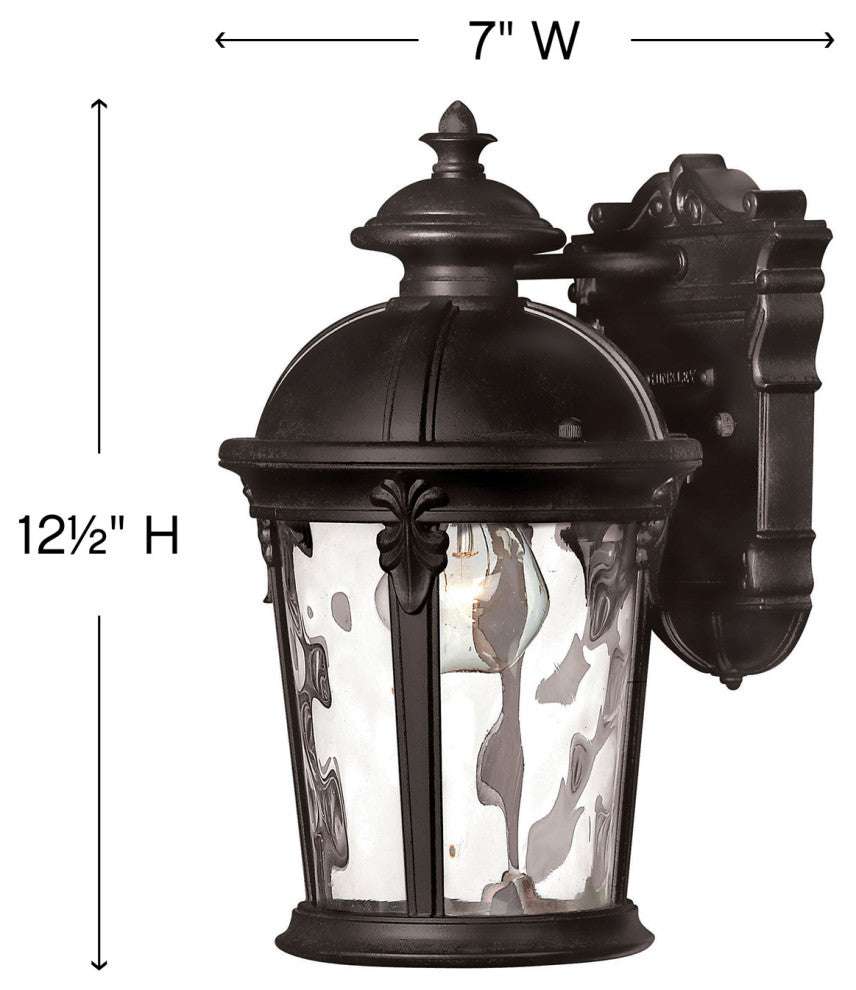 Hinkley Windsor Small Wall Mount Lantern, Black