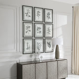 9-Piece Botanical Black and White Floral Print Set, Wall Art, Leaves