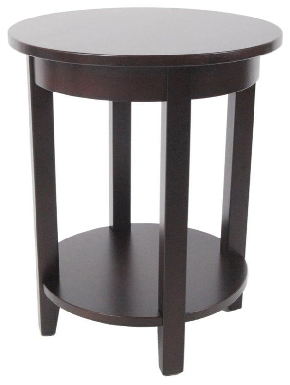 Shaker Cottage Round Accent Table, Espresso