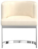 Wingback Dining chair, White, Chrome