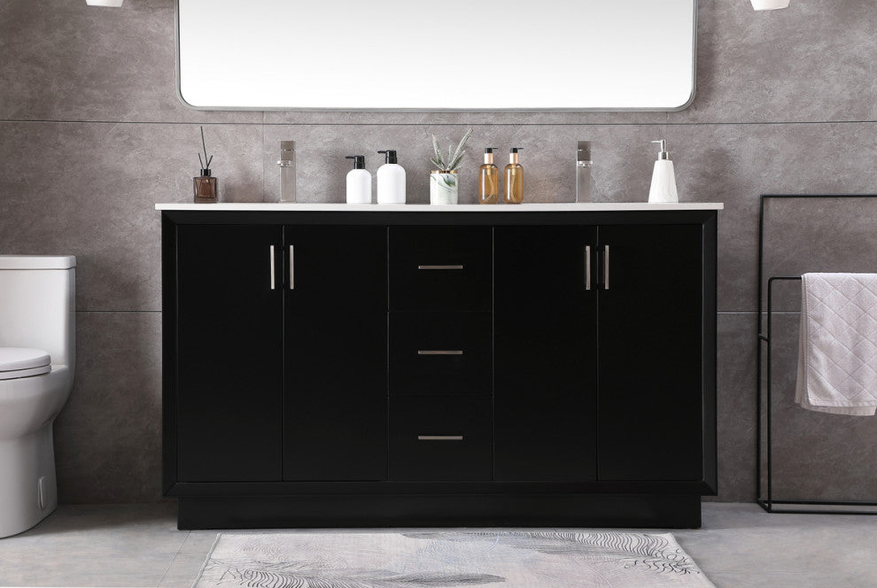 54" SIngle Bathroom Vanity, Black