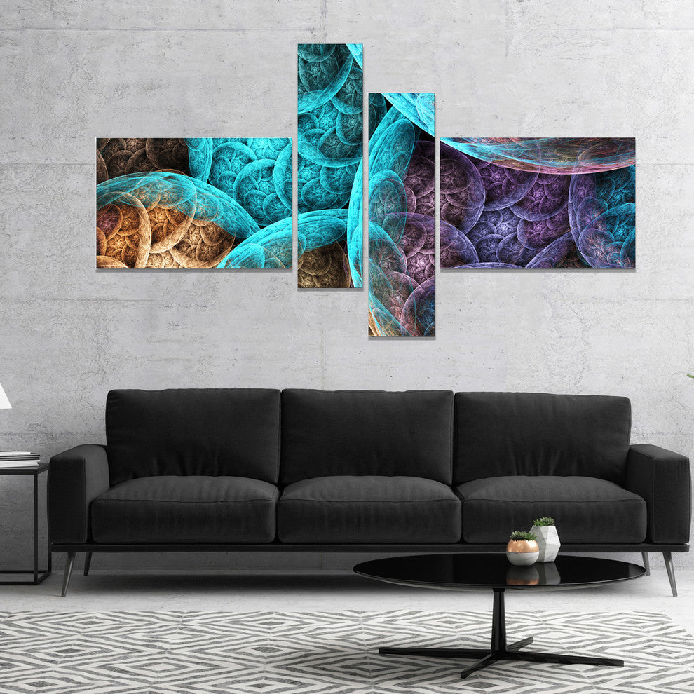 Colorful Dramatic Clouds, Abstract Art on Canvas, 60"x32", 4 panels