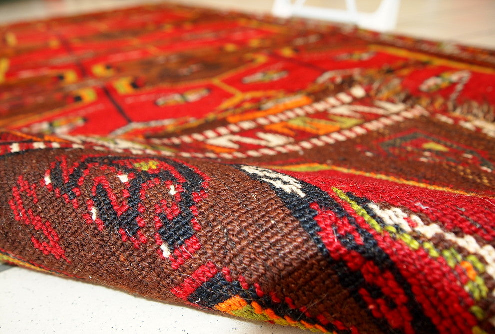 Consigned, Hand Made Antique Collectible Turkish Yastik Rug 2.5'x6.2'