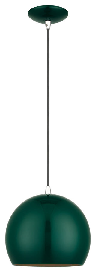 Piedmont 1-Light Shiny Hunter Green Globe Pendant