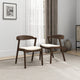 Reggie Mid-Century Modern Solid Wood Velvet Dining Chair, Set of 2, Cream