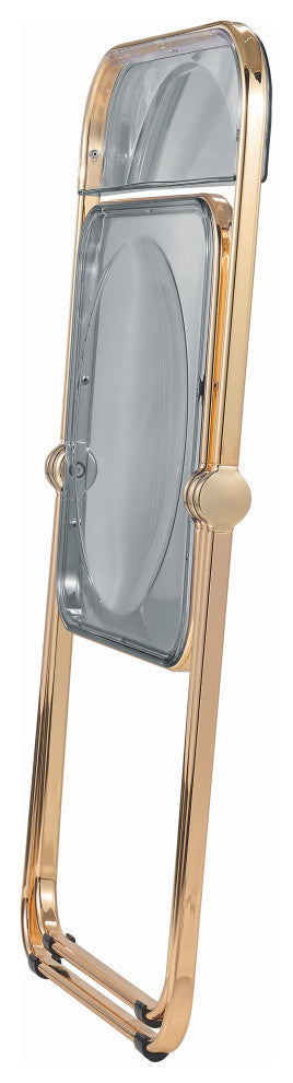 Lawrence Acrylic Folding Chair With Gold Frame, Transparent Black