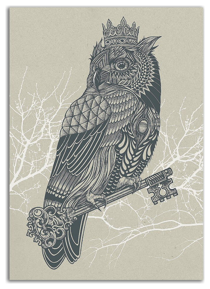 "Owl King" by Rachel Caldwell, Print on Canvas, 18"x26"