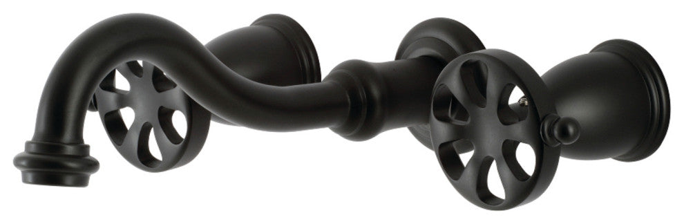 KS3020RX Two-Handle Wall Mount Tub Faucet, Matte Black