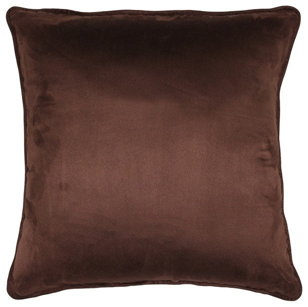 Pillow Decor - Sedona Microsuede Chocolate Brown Throw Pillow, 20"x20"