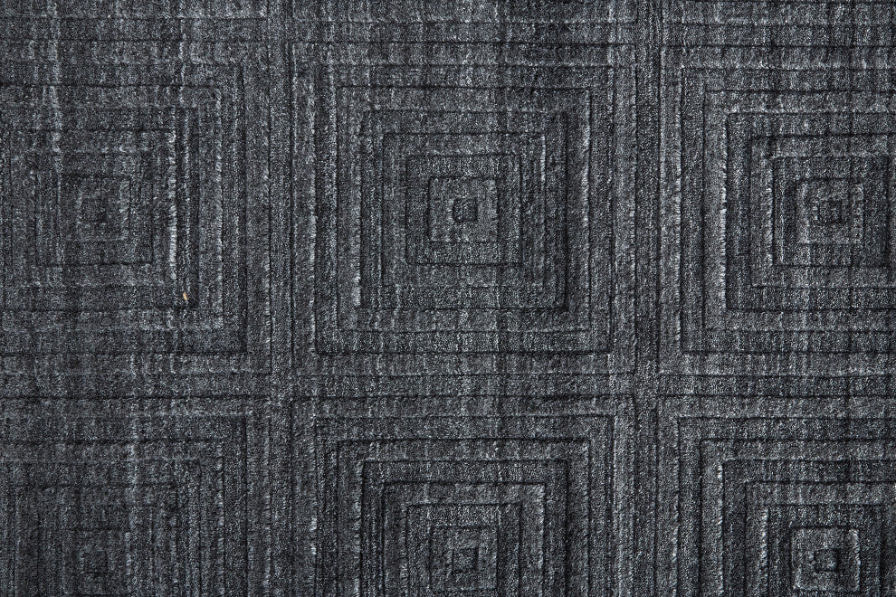 Weave & Wander Tatem Minimal Viscose Rug, Charcoal Gray/Gray, 5' x 8' Rug