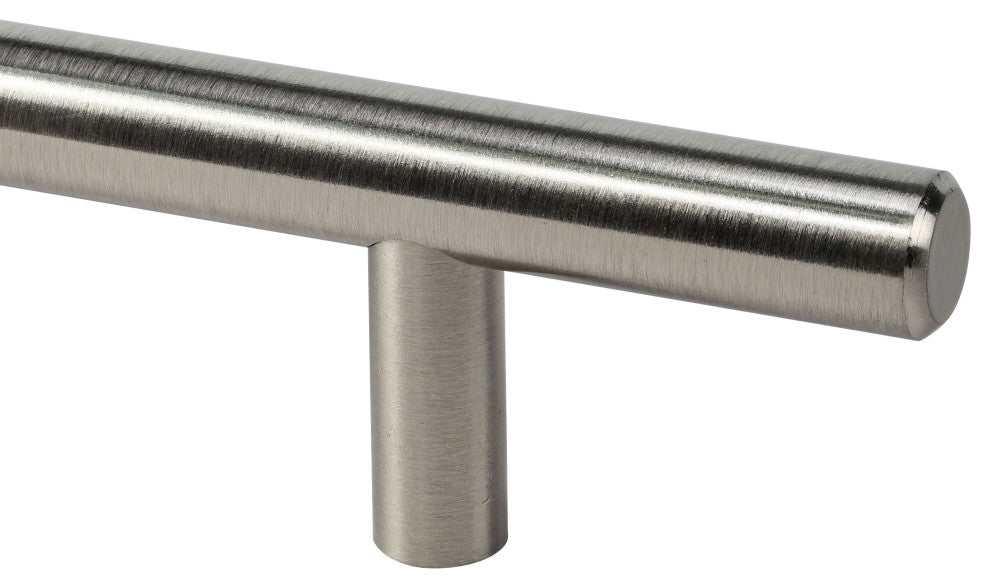 Solid Metal Bar Pull Handle, Brushed Nickel, 3" Centers, 6" Length, 10