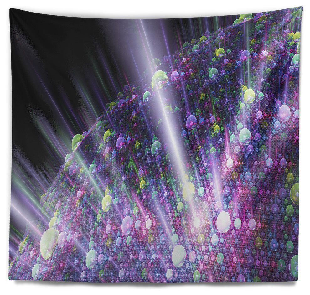 Purple Solar Bubbles Planet Abstract Wall Tapestry, 92"x78"