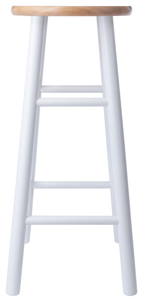 Huxton 2-Pc Bar Stool Set, Natural and White