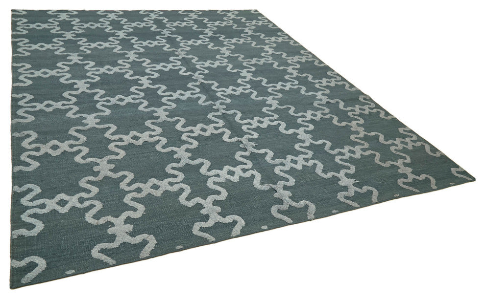 Rug N Carpet - Hand-knotted Modern Design 8' x 10' Wool Flatweave Kilim Rug