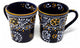Set of Two Handcrafted Blue Ceramic Flared Cups