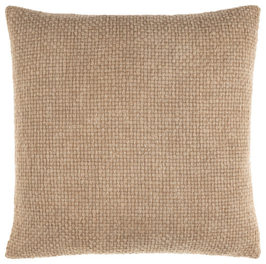 Surya Washed Texture Beige Pillow Shell With Polyester Insert 20"H X 20"W