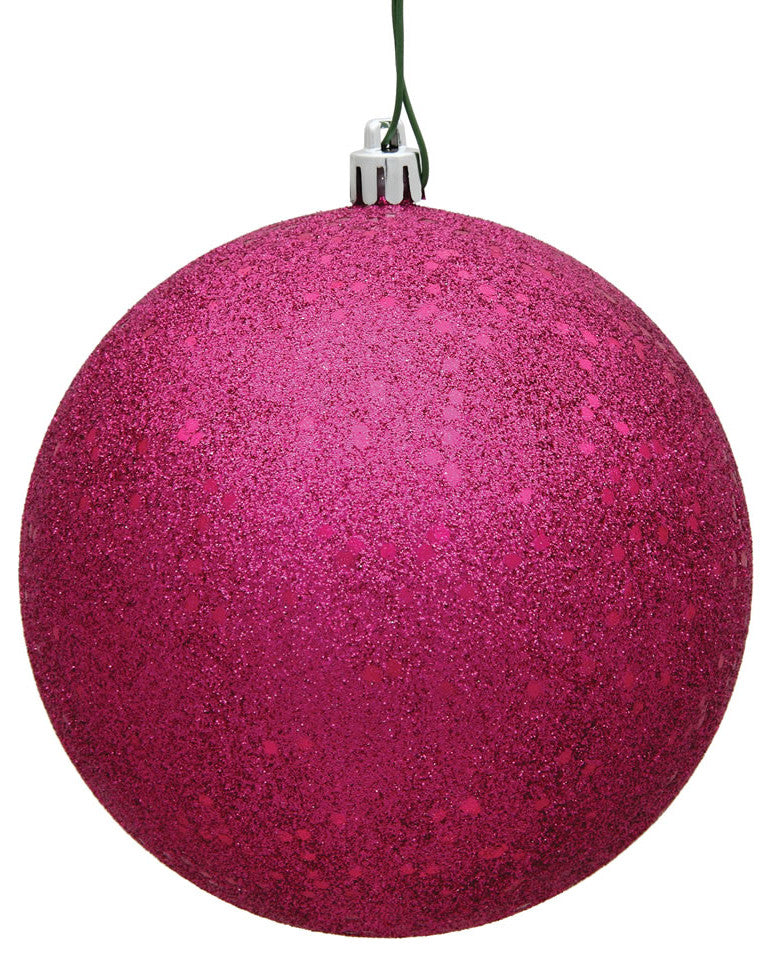 Vickerman 6" Fuchsia Sequin Ball Ornament, 4 per Bag
