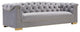 Farah Velvet Sofa, Gray