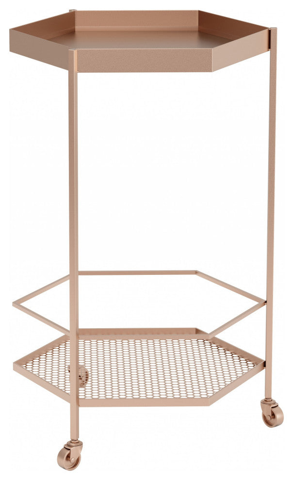 Hex Bar Cart Gold