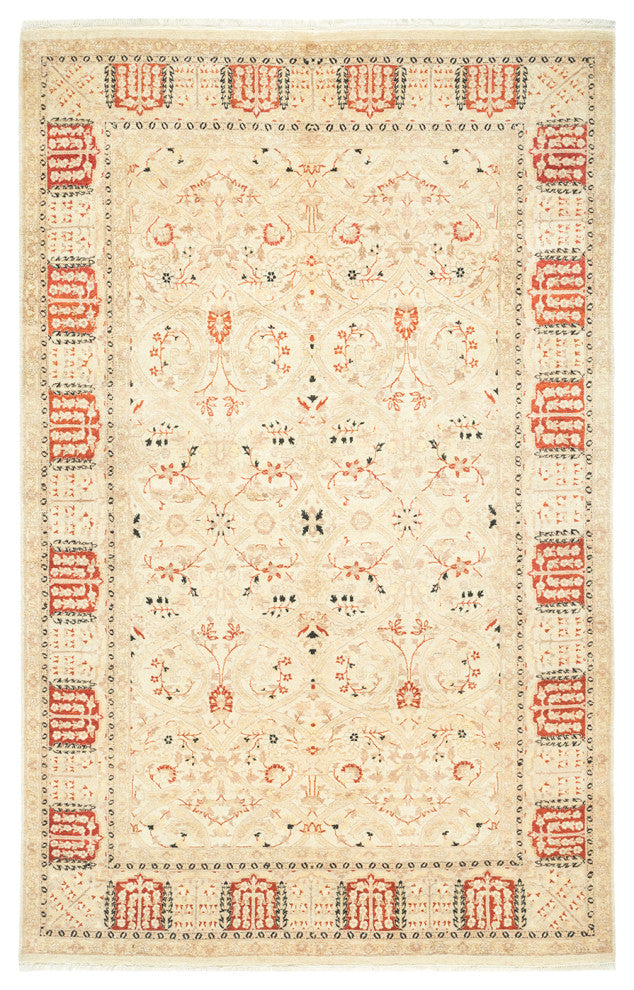 Mogul, One-of-a-Kind Hand-Knotted Area Rug Ivory, 5'0"x7'9"