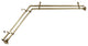 Maurice 13/16 inch Double Corner Window Curtain Rod, Antique Brass, 66-120"