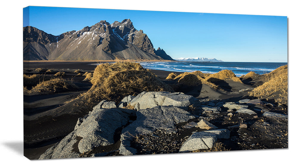 Rocky Stokksness Iceland, Landscape Canvas Art Print, 40x20