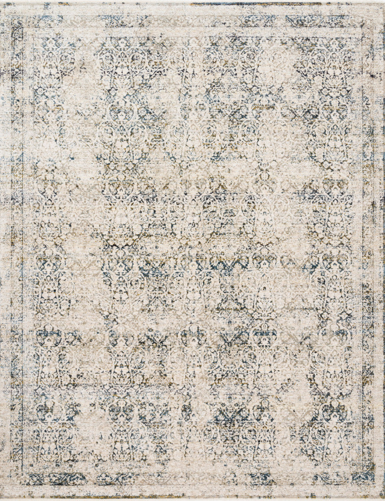Teal/Orange Theia Area Rug by Loloi, Natural/Ocean, 2'x3'7"