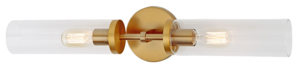 Alford tall clear glass two light sconce