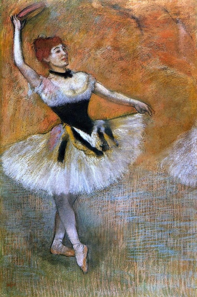 Edgar Degas Dancer With Tambourine, 18"x27" Wall Decal