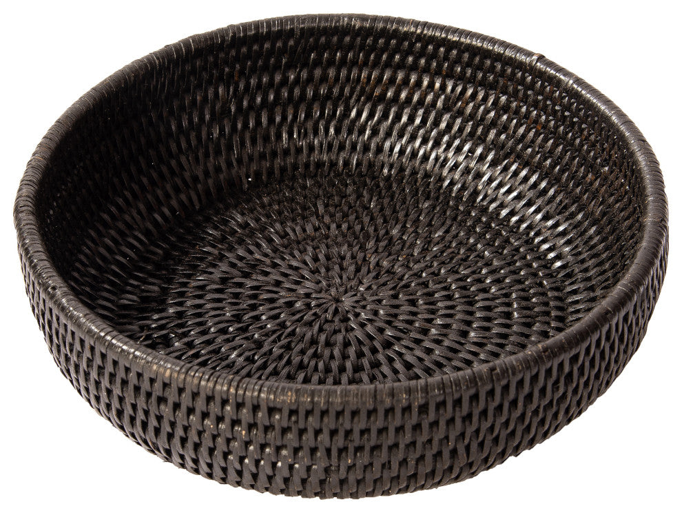 Artifacts Rattan Rattan Everything Bowl, Tudor Black