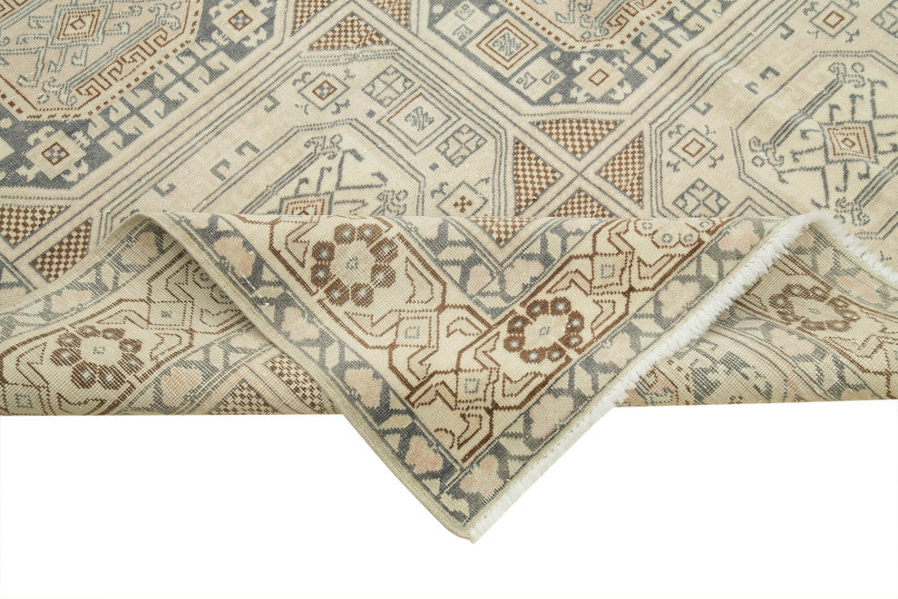 Rug N Carpet - Handwoven Turkish 6' 5'' x 9' 7'' Distressed Area Rug