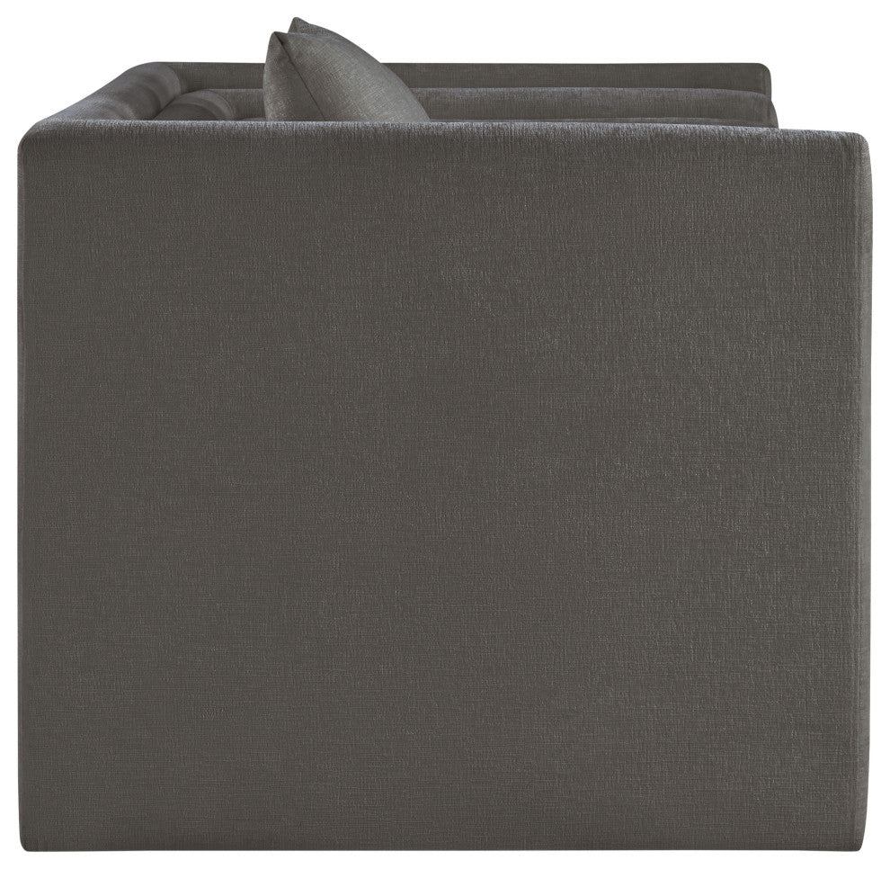 Everett Upholstered Chair, Grey, Chenille Fabric