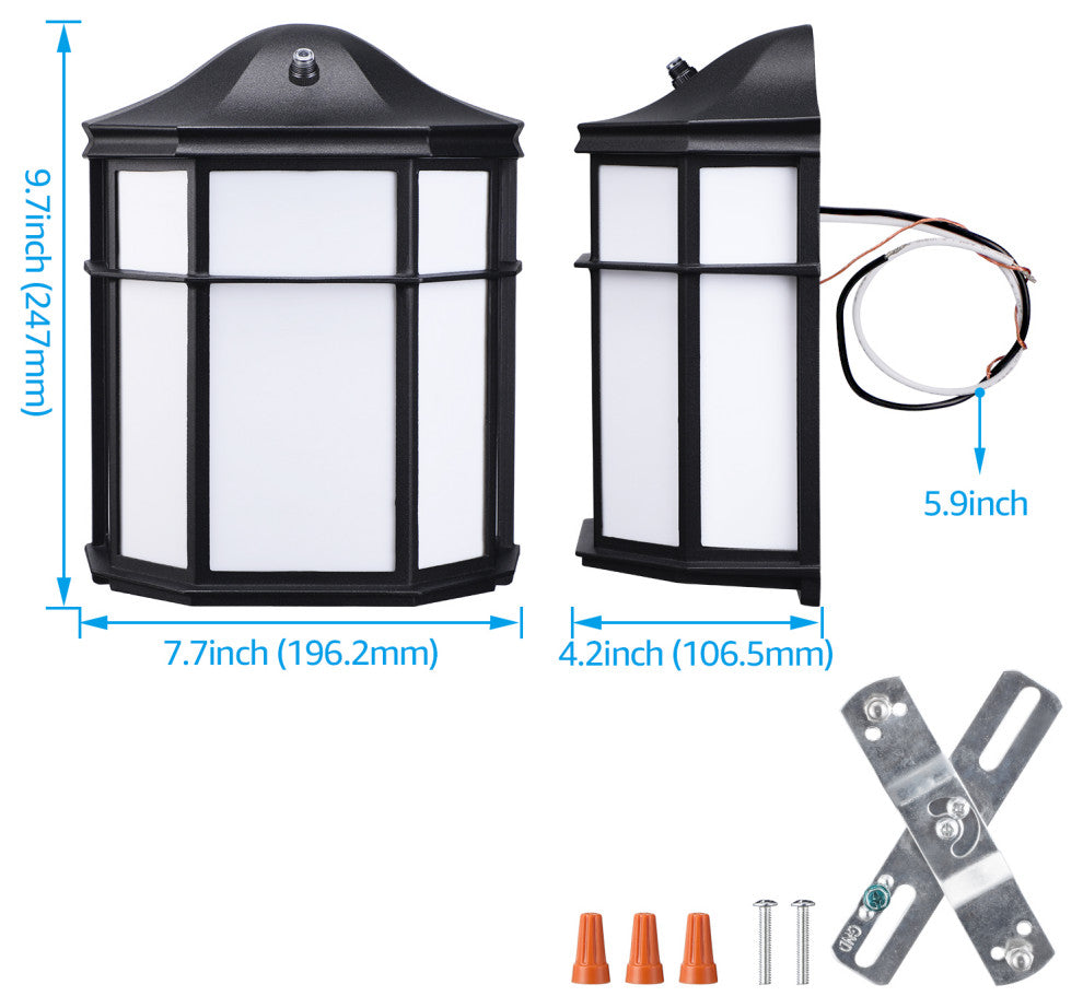 4-Pack 3CCT Outdoor Wall Light, Dusk to Dawn