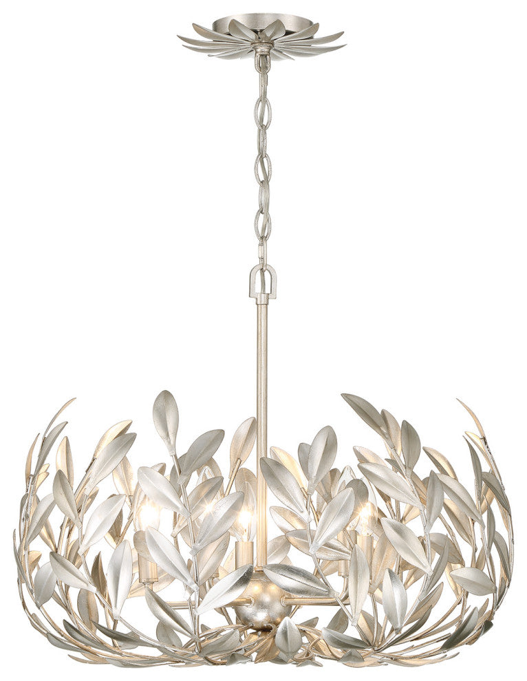 Crystorama Lighting Group 566 Broche 5 Light 23"W Taper Candle - Antique Gold
