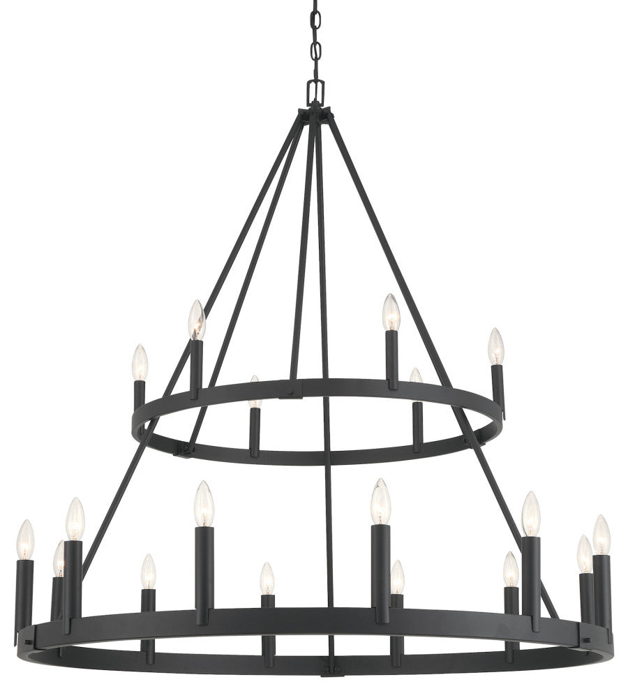 Minka Lavery 1717 Dutton 18 Light 43"W Taper Candle Style - Coal