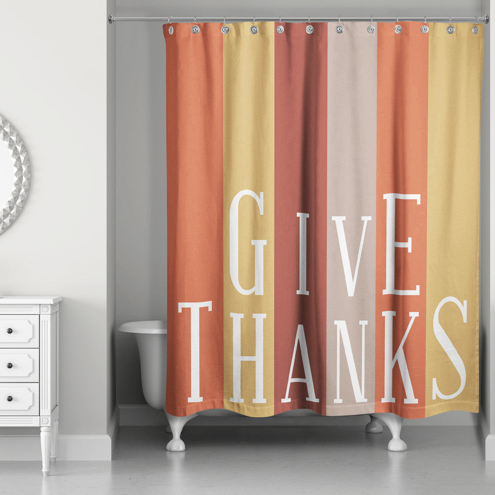 Give Thanks Shower Curtain, 71"x74"