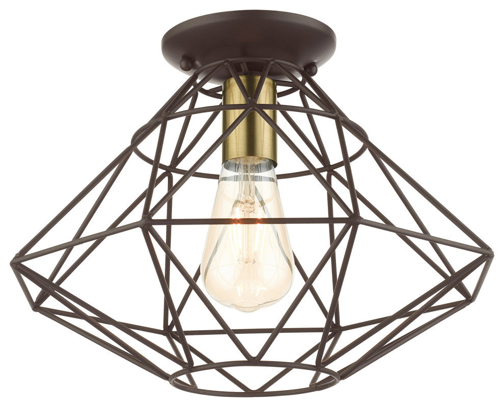 Bronze Geometric, Farmhouse, Industrial, Abstract, Rustic Flush Mount