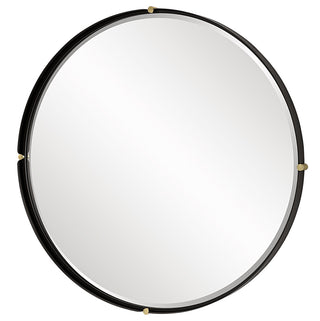 Uttermost Bonded Round Black Mirror