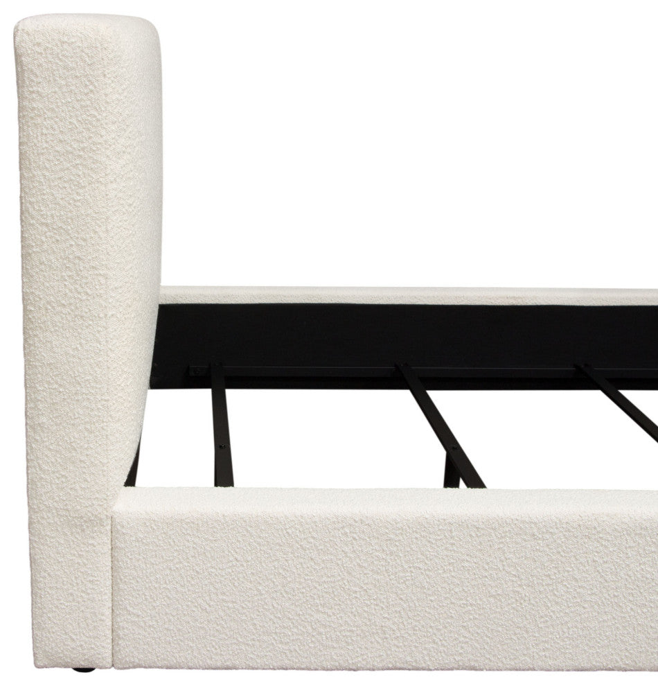 Cloud 43" Low Profile Eastern King Bed in Ivory Boucle Fabric by Diamond Sofa