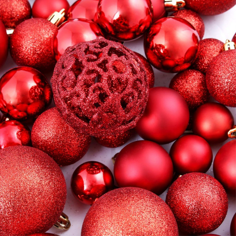Vidaxl 100 Piece Christmas Ball Set 2.4" Red