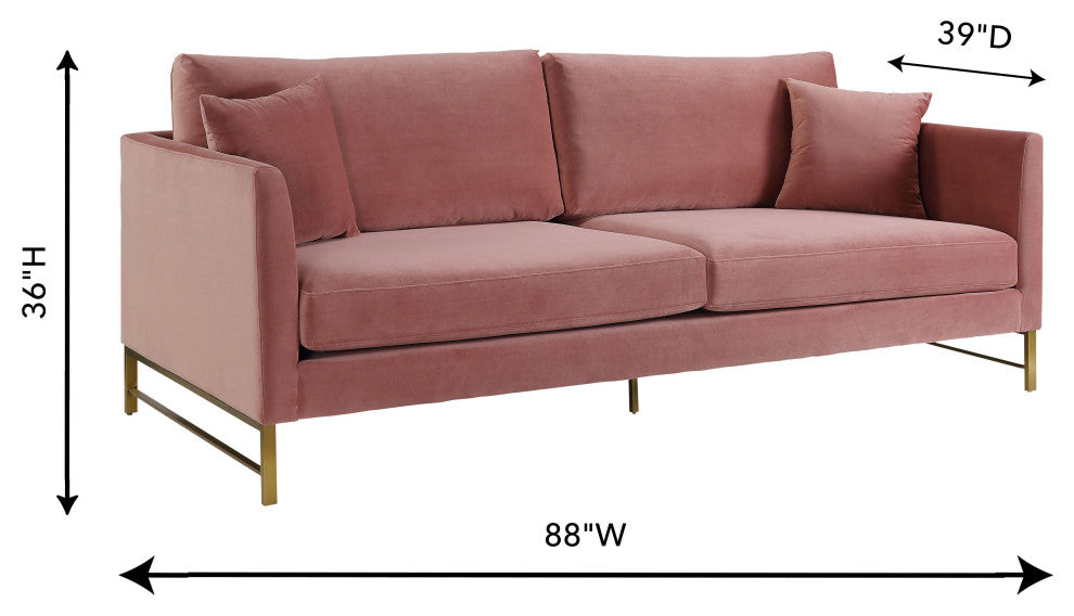 Massi Rose Velvet Sofa