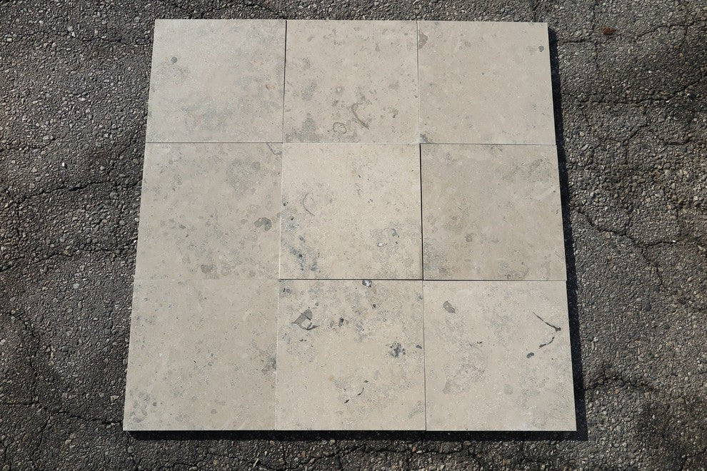Jura Gray Limestone Tiles, Honed Finish, 4"x4" Sample