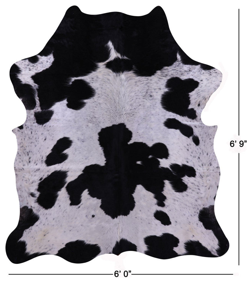 Organic Natural Hair-On Cowhide Area Rug 6' 9" X 6' 0" C1703